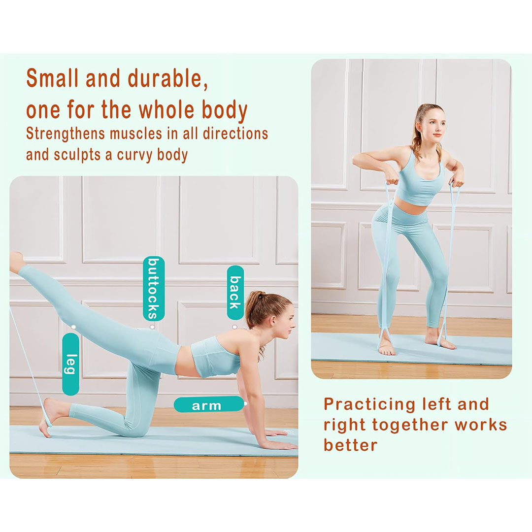 شريط سيليكون يوجا مطاطي للياقة البدنية - لبني