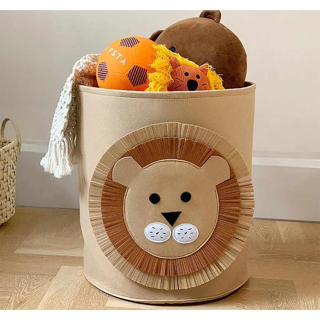 سلة غسيل وألعاب دائرية للاطفال - شكل أسد