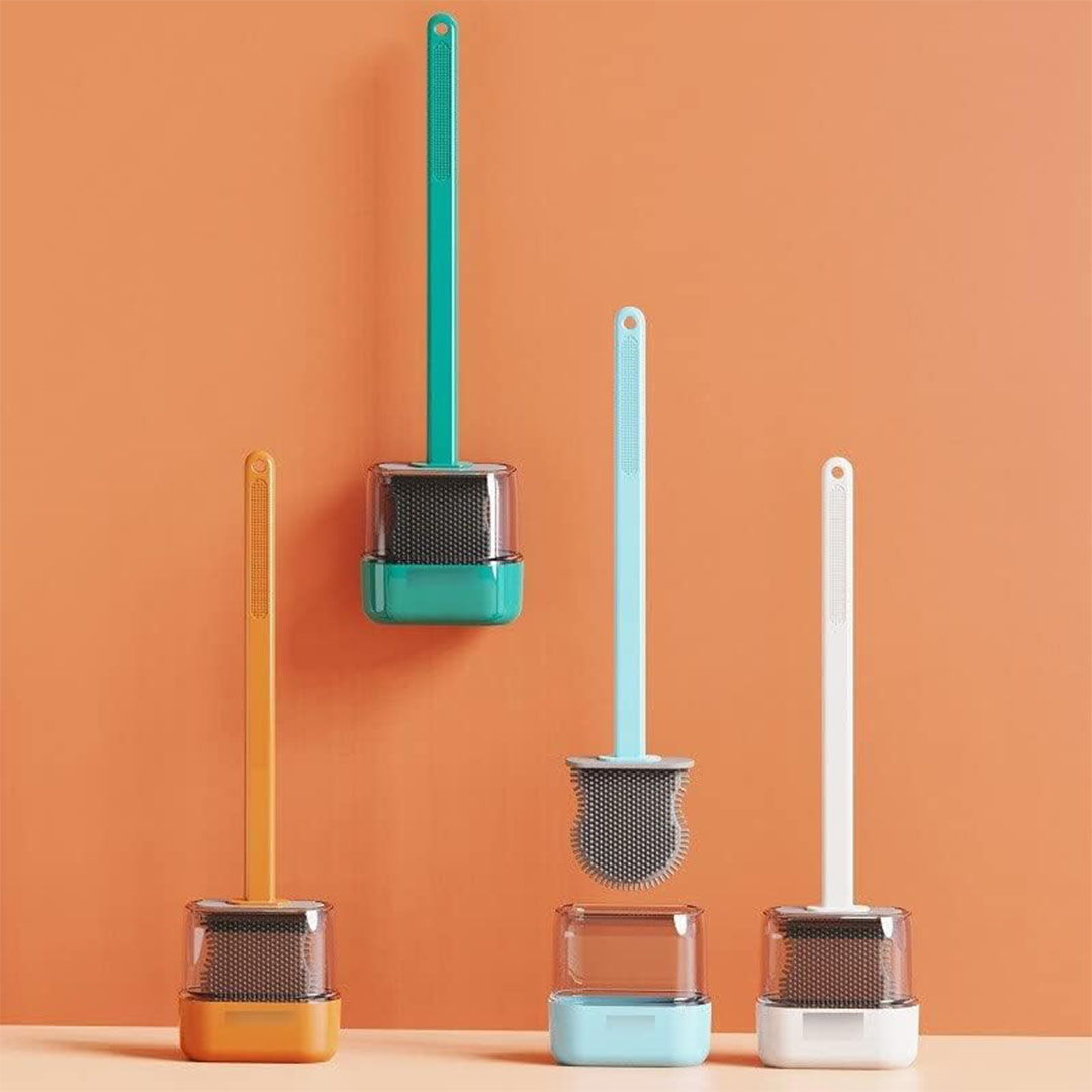 فرشاة تنظيف المرحاض سيليكون - رمادي