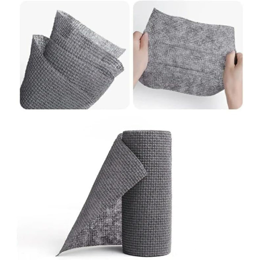 قماش للتنظيف من المايكروفايبر قابل لإعادة الاستخدام - 50 قطعة - رمادي