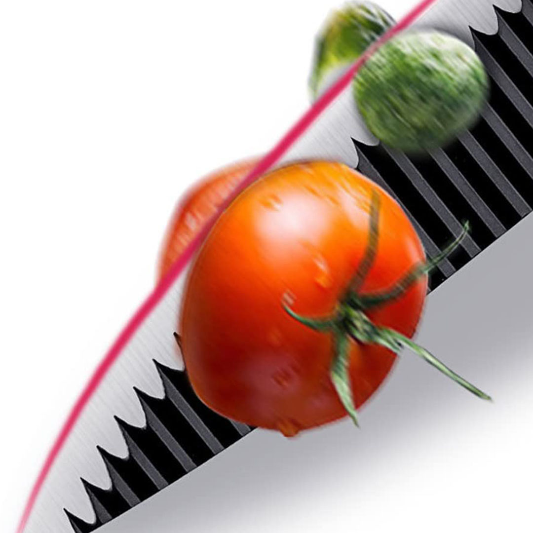 سكين مطبخ الستانلس ستيل - 33 سم - أسود