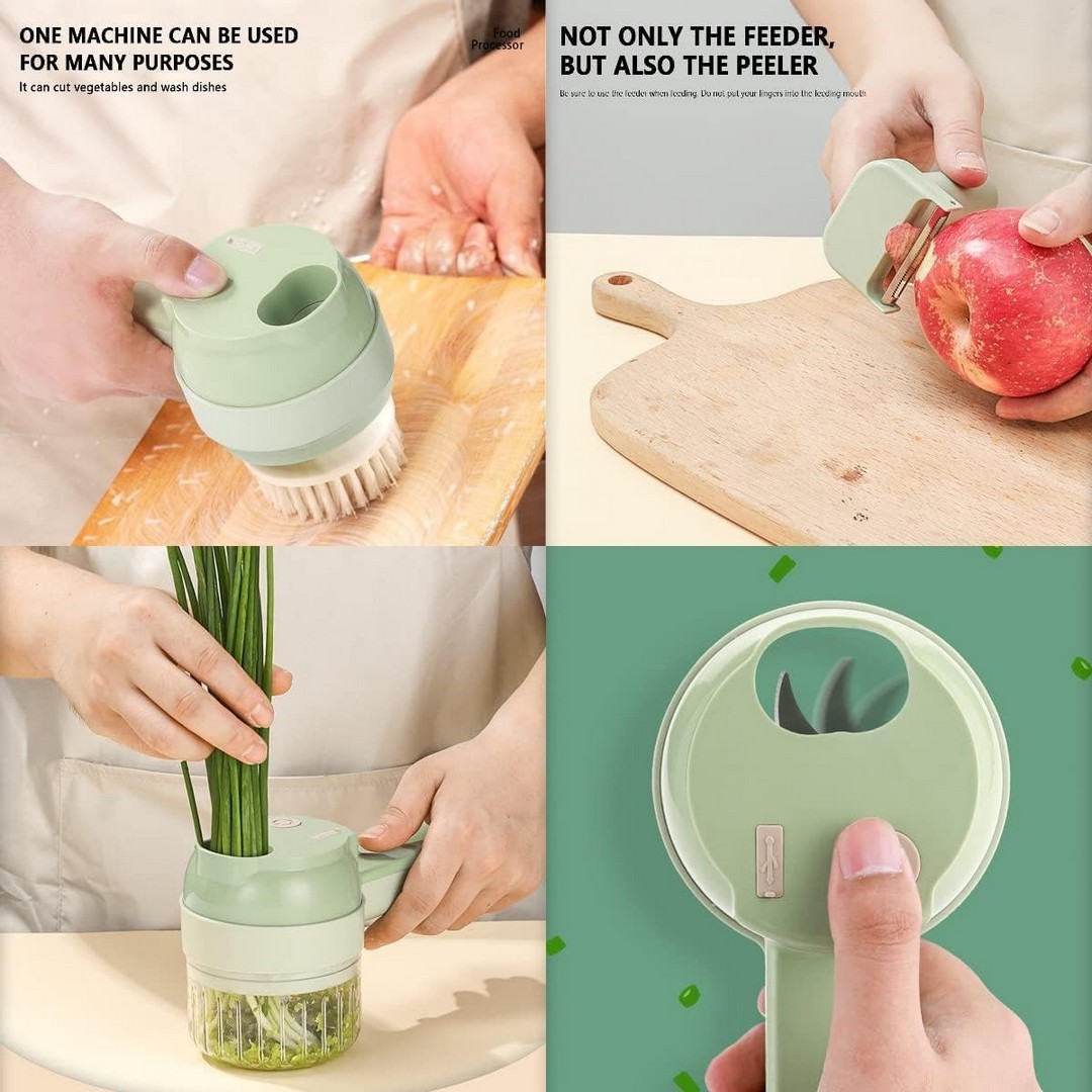 مفرمة كهربائية محمولة 4 في 1 - 1000 وات - أخضر