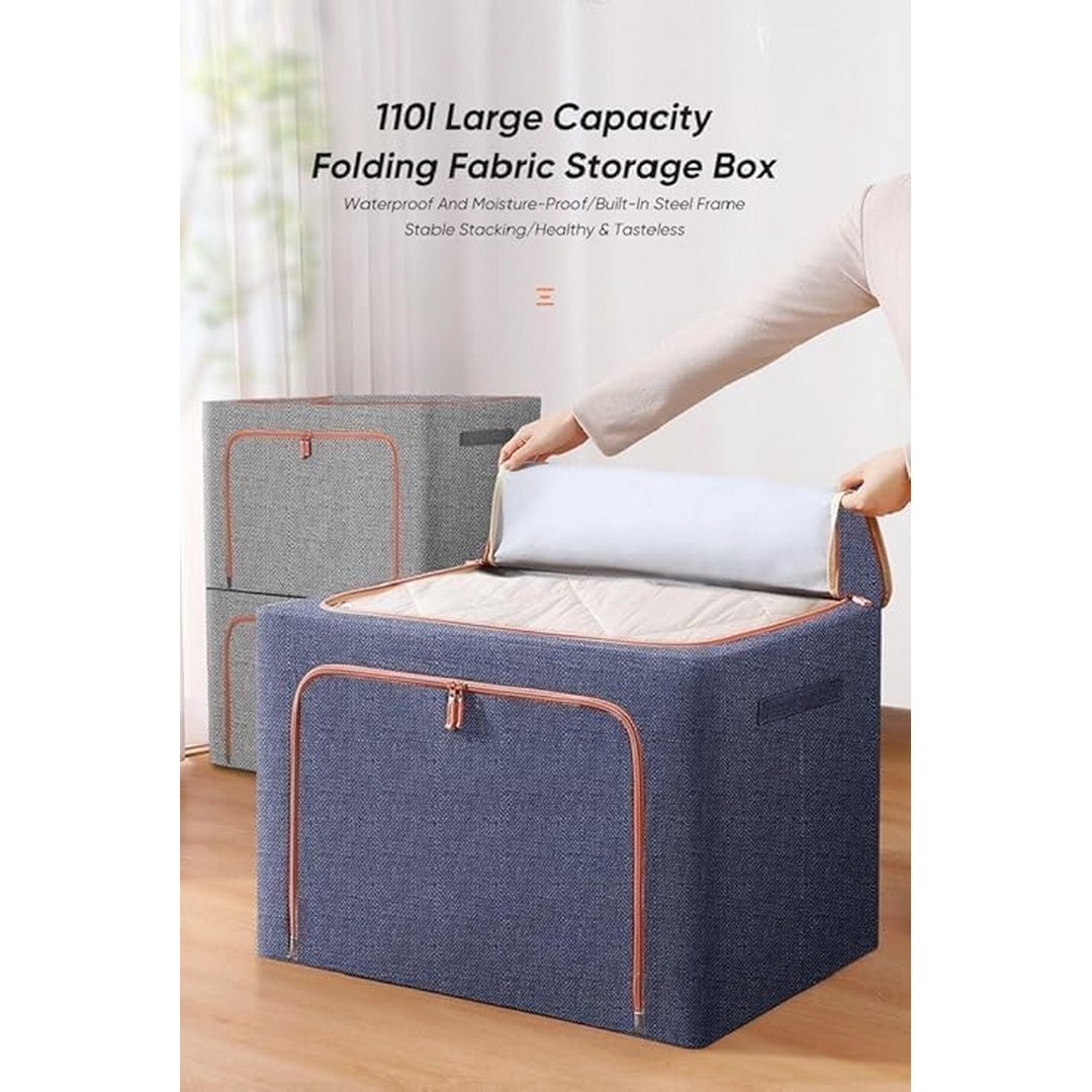 صندوق تخزين قابل للطي مع اغطية - 66 لتر - متعدد الألوان