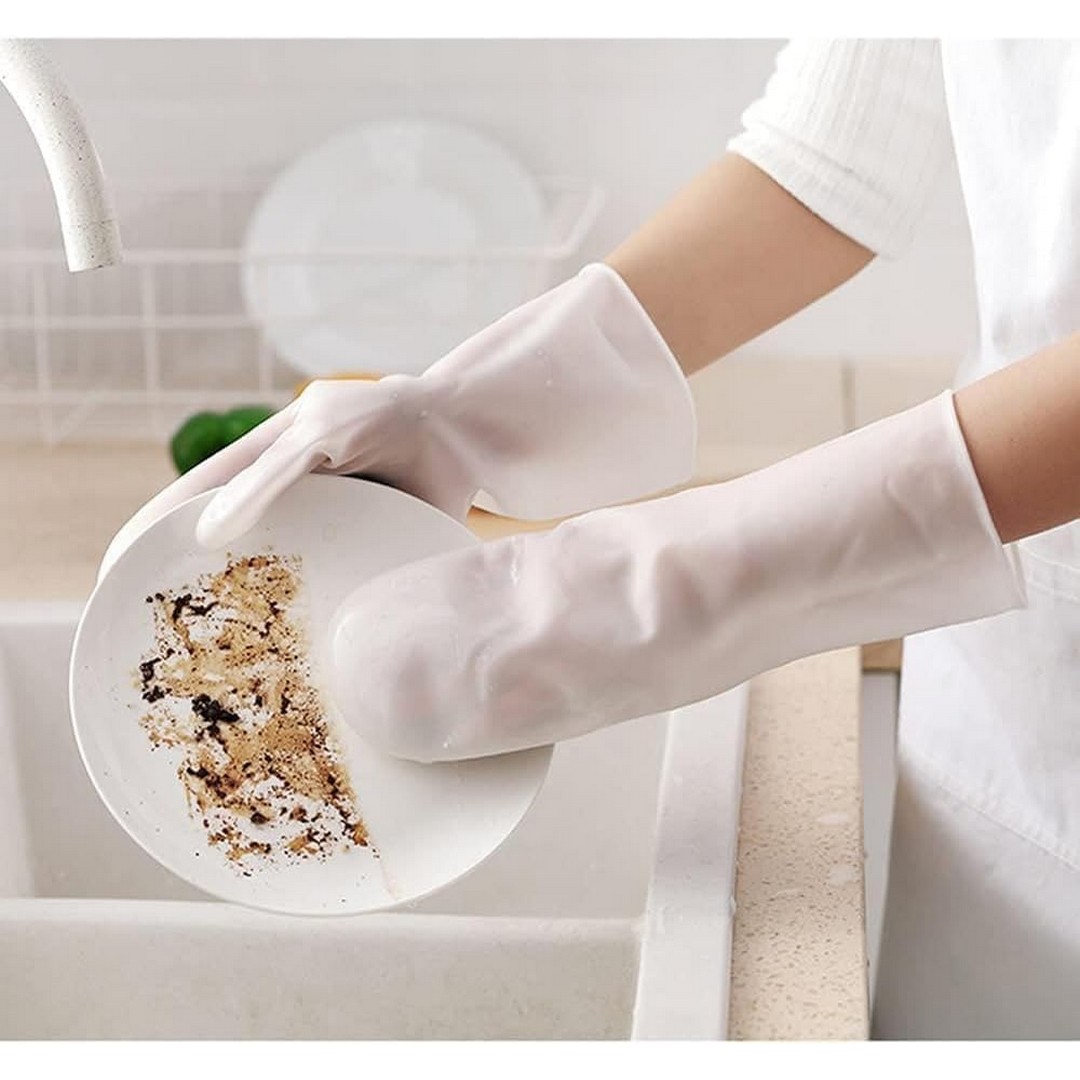 قفازات التنظيف القابلة لإعادة الأستخدام - رمادي