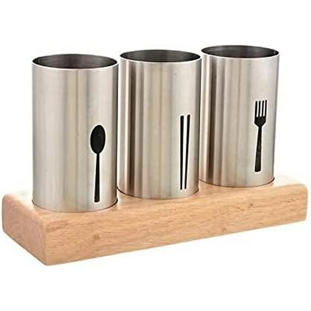 استاند معالق وشوك و سكاكين - فضي