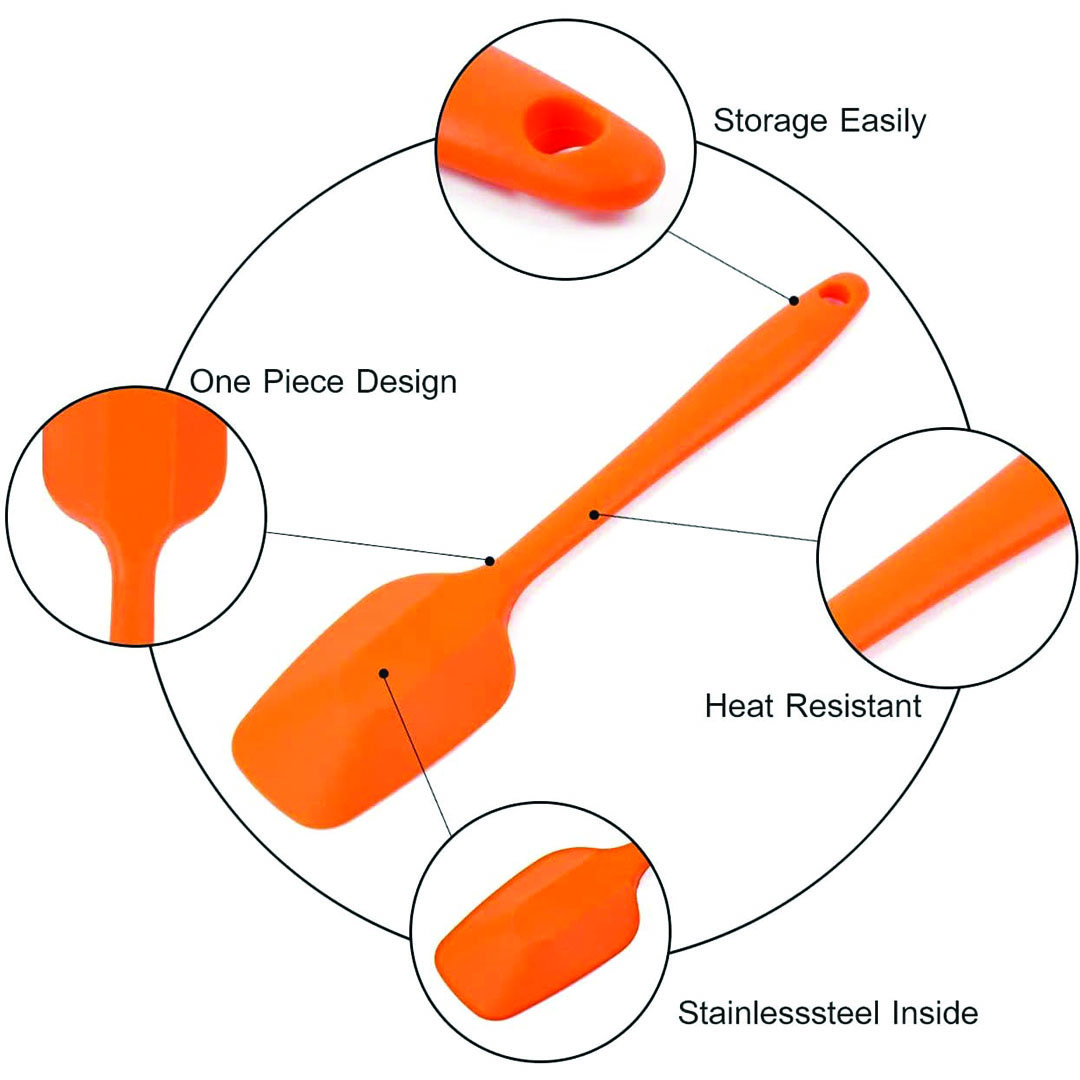 طقم ملاعق سباتولا سيليكون - 4 قطع - متعدد الألوان