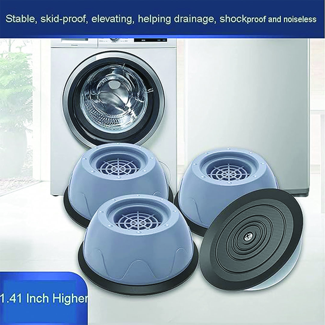 قواعد رفع و مانع اهتزاز - 4 قطع - رمادي