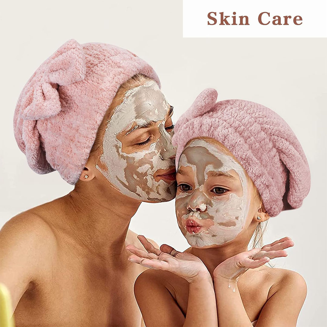 تربون فوطة شعر من المايكروفايبر جيدة الامتصاص - بينك