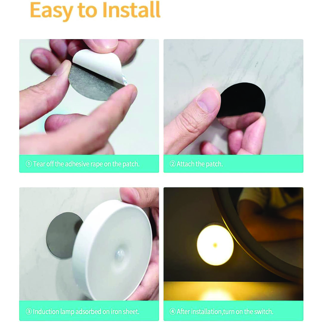 مصباح ليلي LED بمستشعر حركة - متعدد الألوان