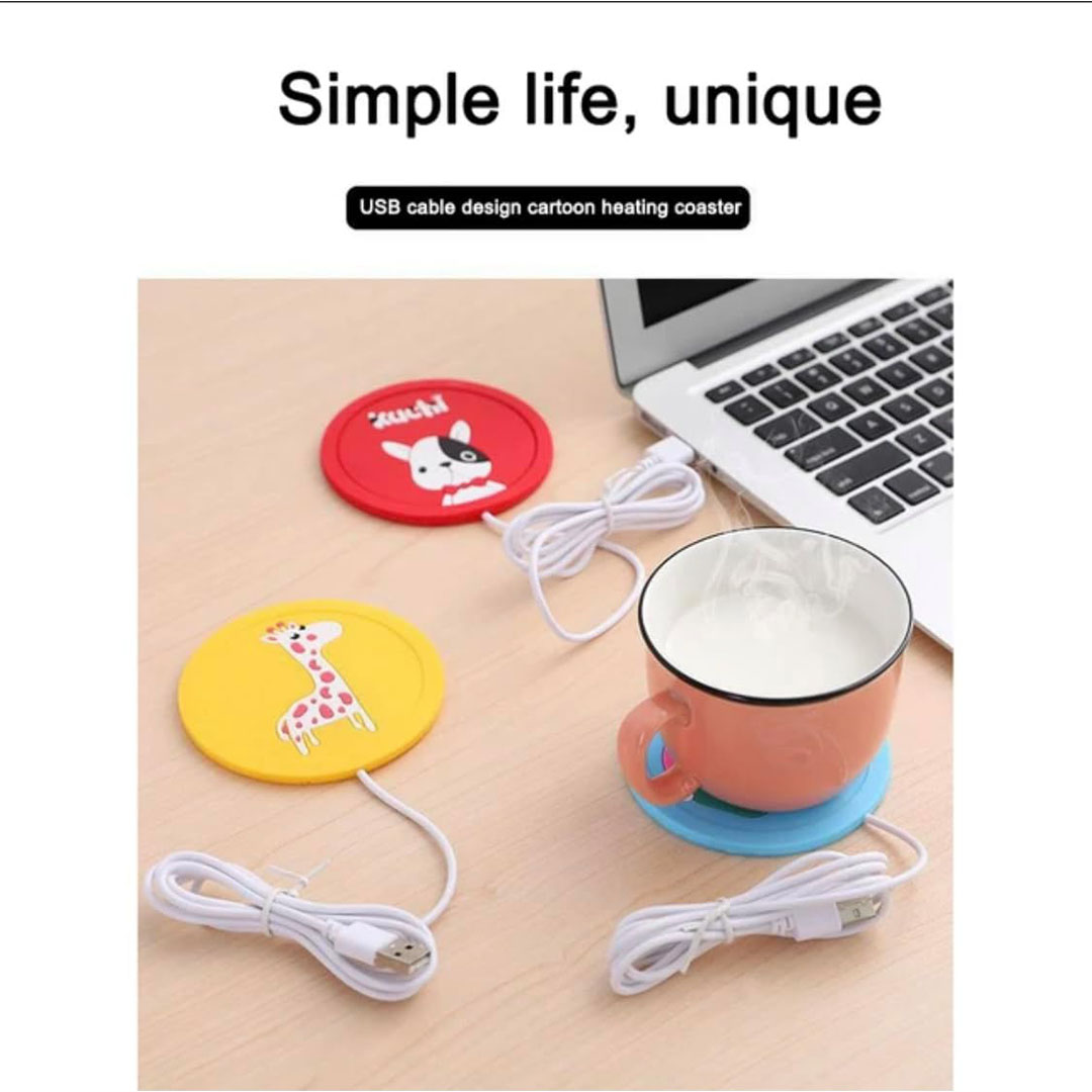 قاعدة تسخين مشروبات USB من السيليكون - أصفر