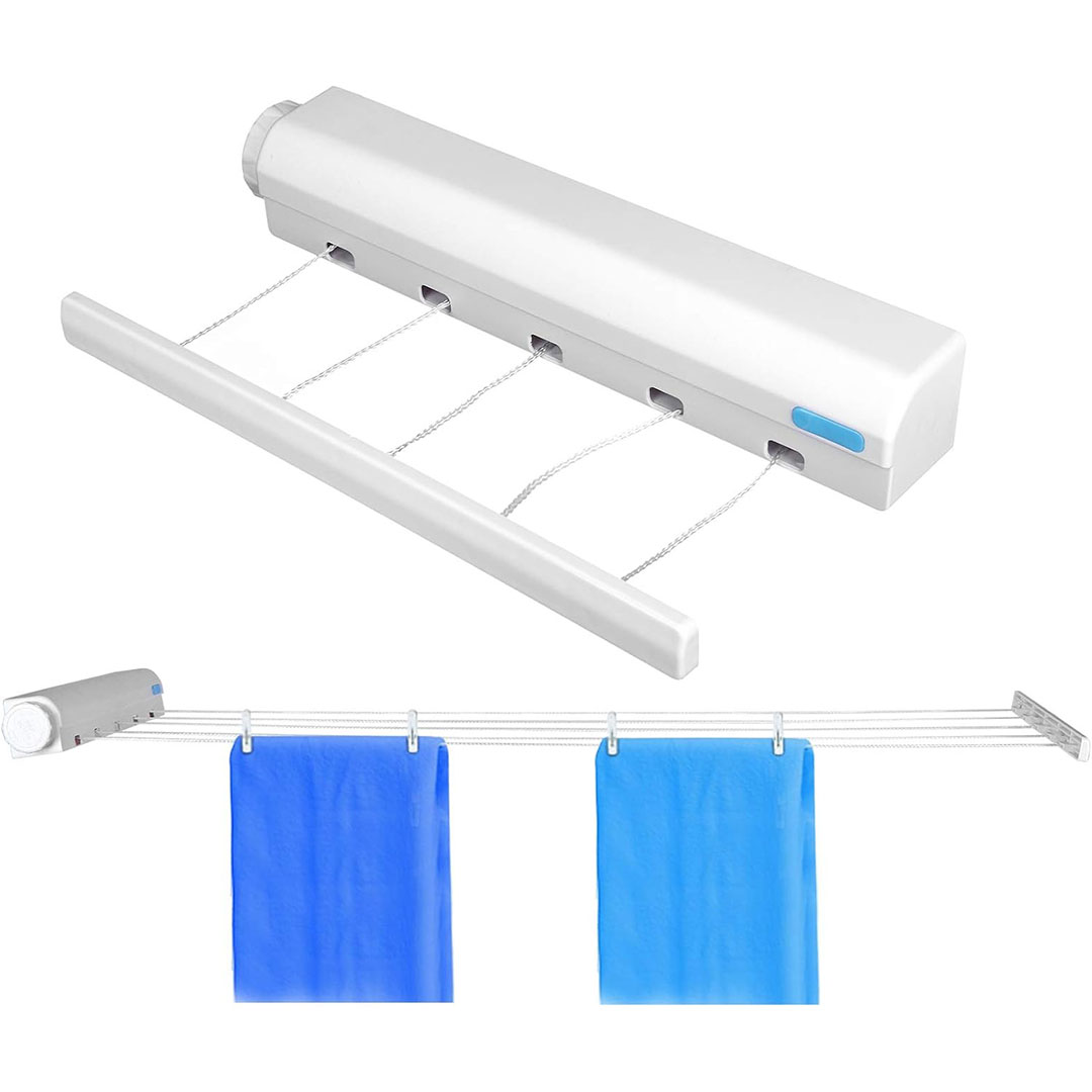 حبل غسيل قابل للسحب - 5 أحبال - متعدد الألوان