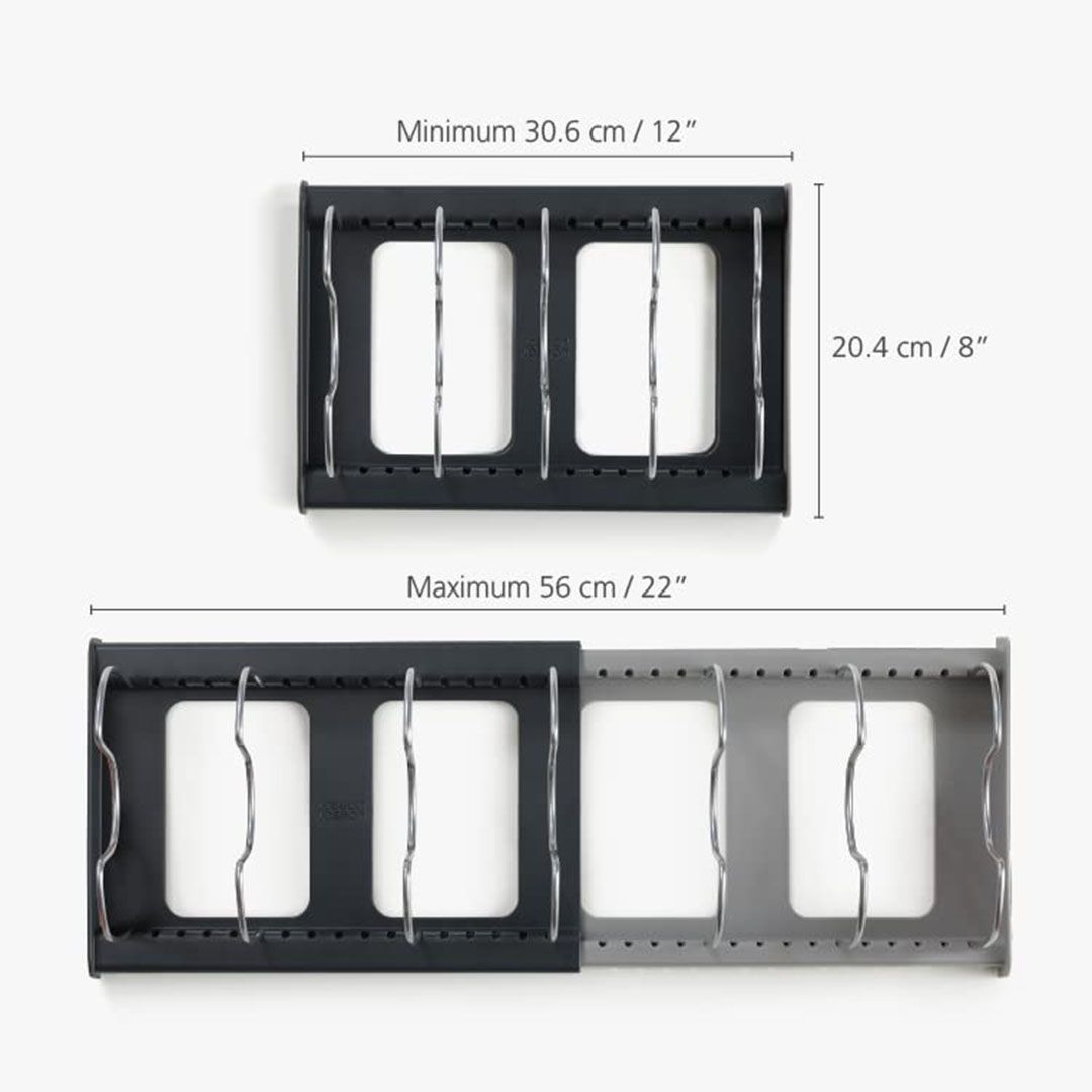 منظم أدوات الطهي القابل للتوسيع - رمادي