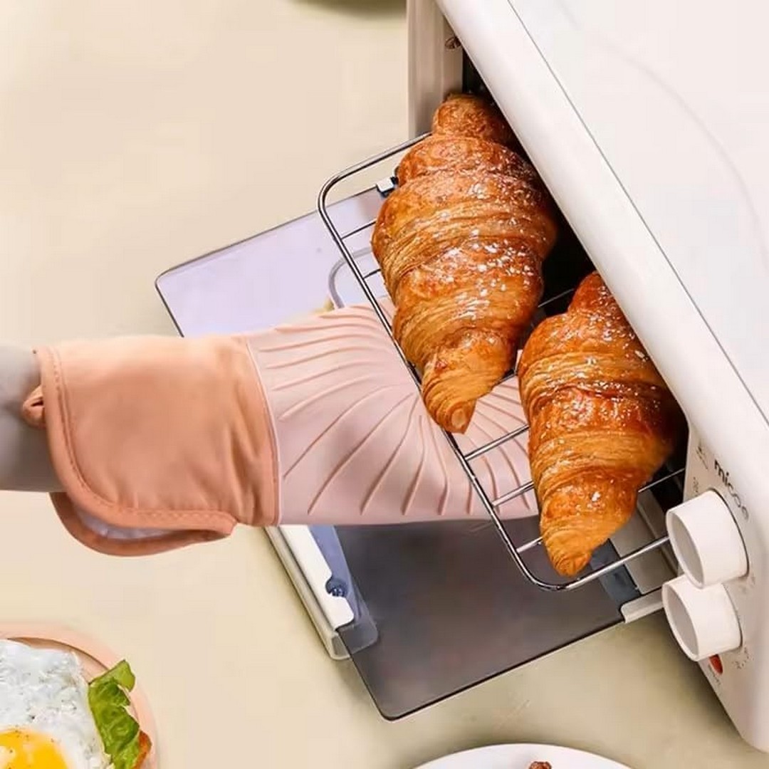 قفازات سيليكون للمطبخ - أخضر