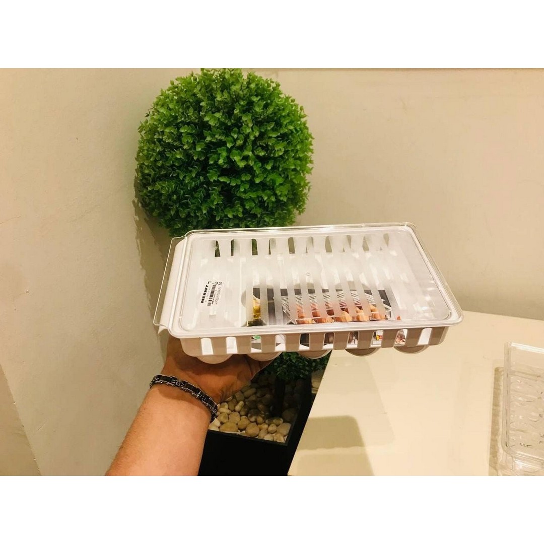 علبه منظم بيض بالغطاء اكريلك - 15 - شفاف