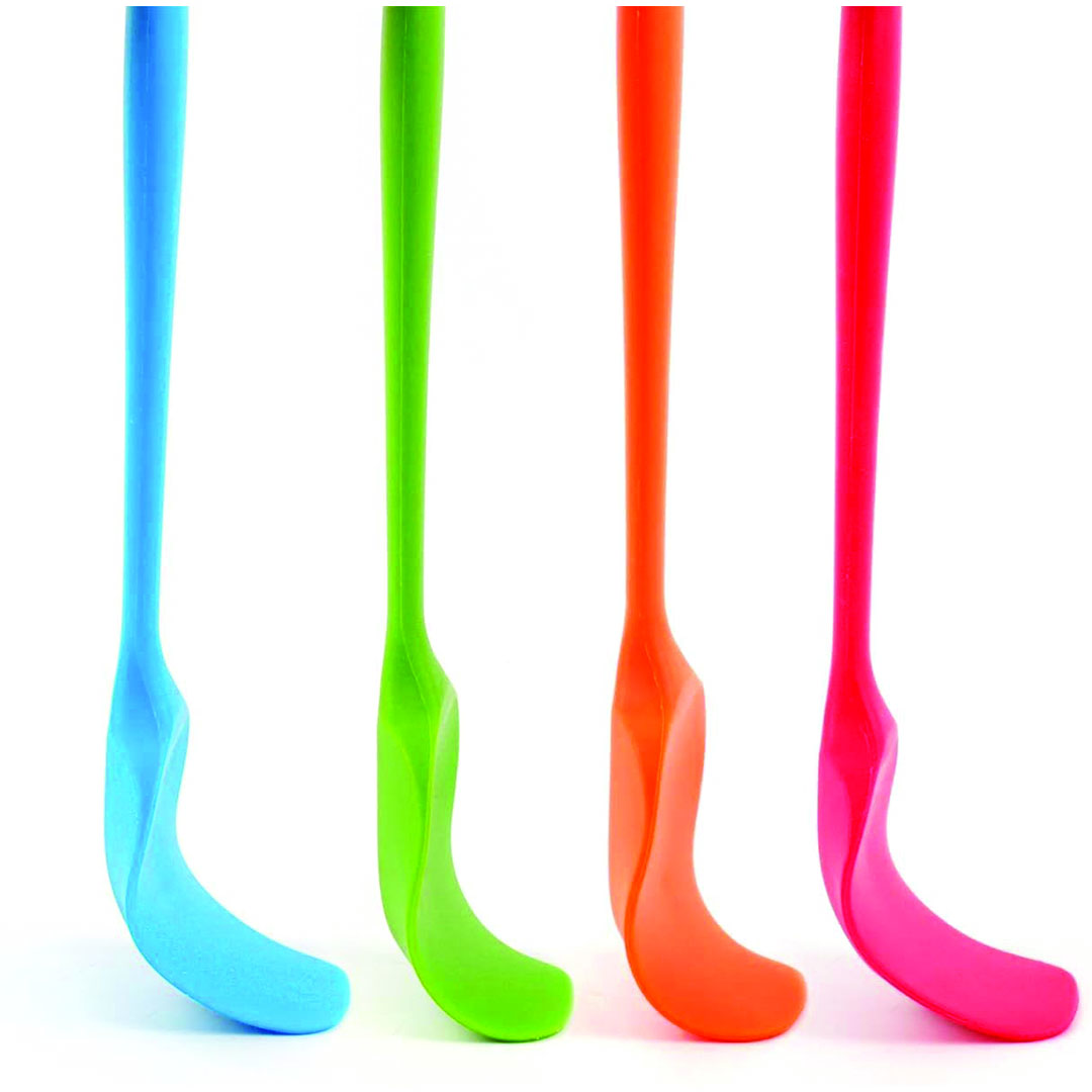 طقم ملاعق سباتولا سيليكون - 4 قطع - متعدد الألوان