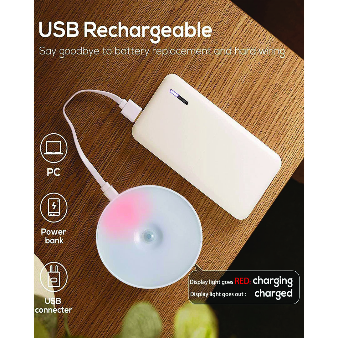 مصباح ليلي LED بمستشعر حركة - متعدد الألوان