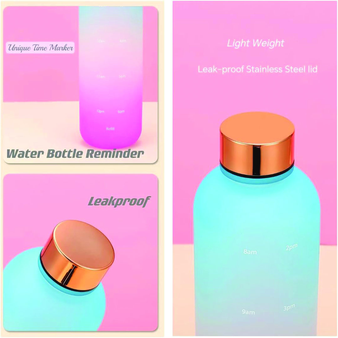 زجاجة مياه - 1000 مل - متعددة الألوان