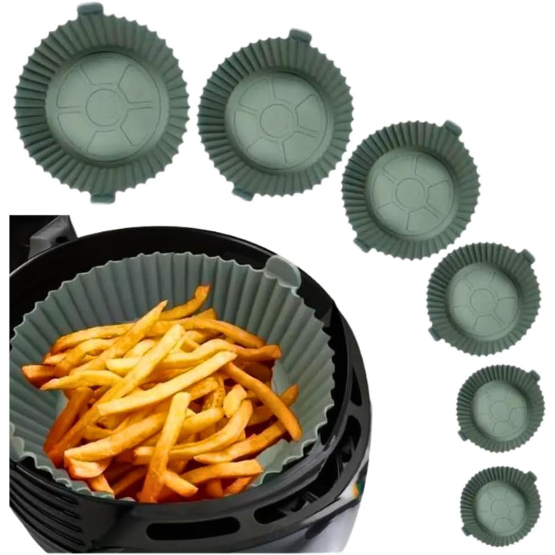 بطانة سيليكون للمقلاة الهوائية - 6 قطع - متعدد الألوان