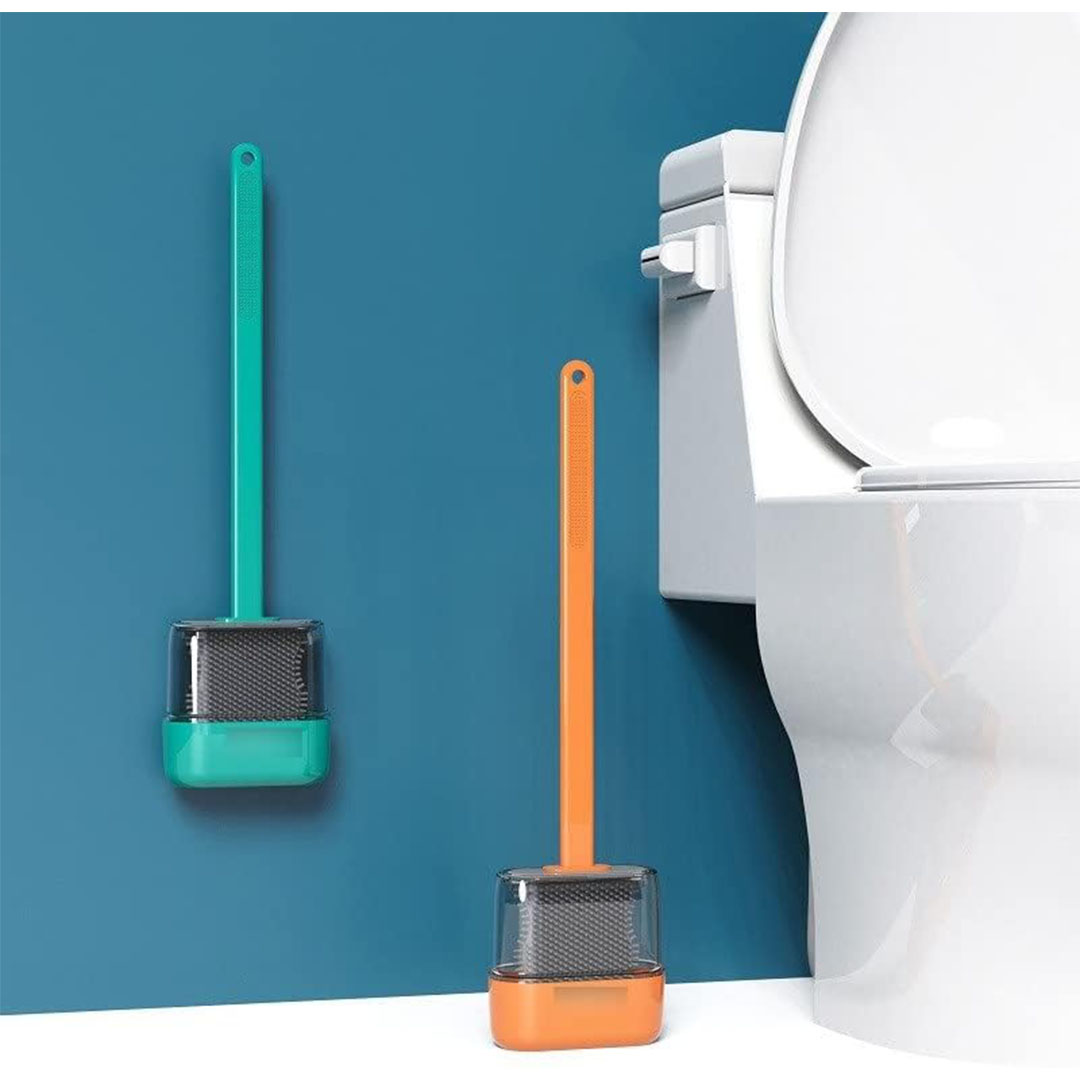 فرشاة تنظيف المرحاض سيليكون - رمادي