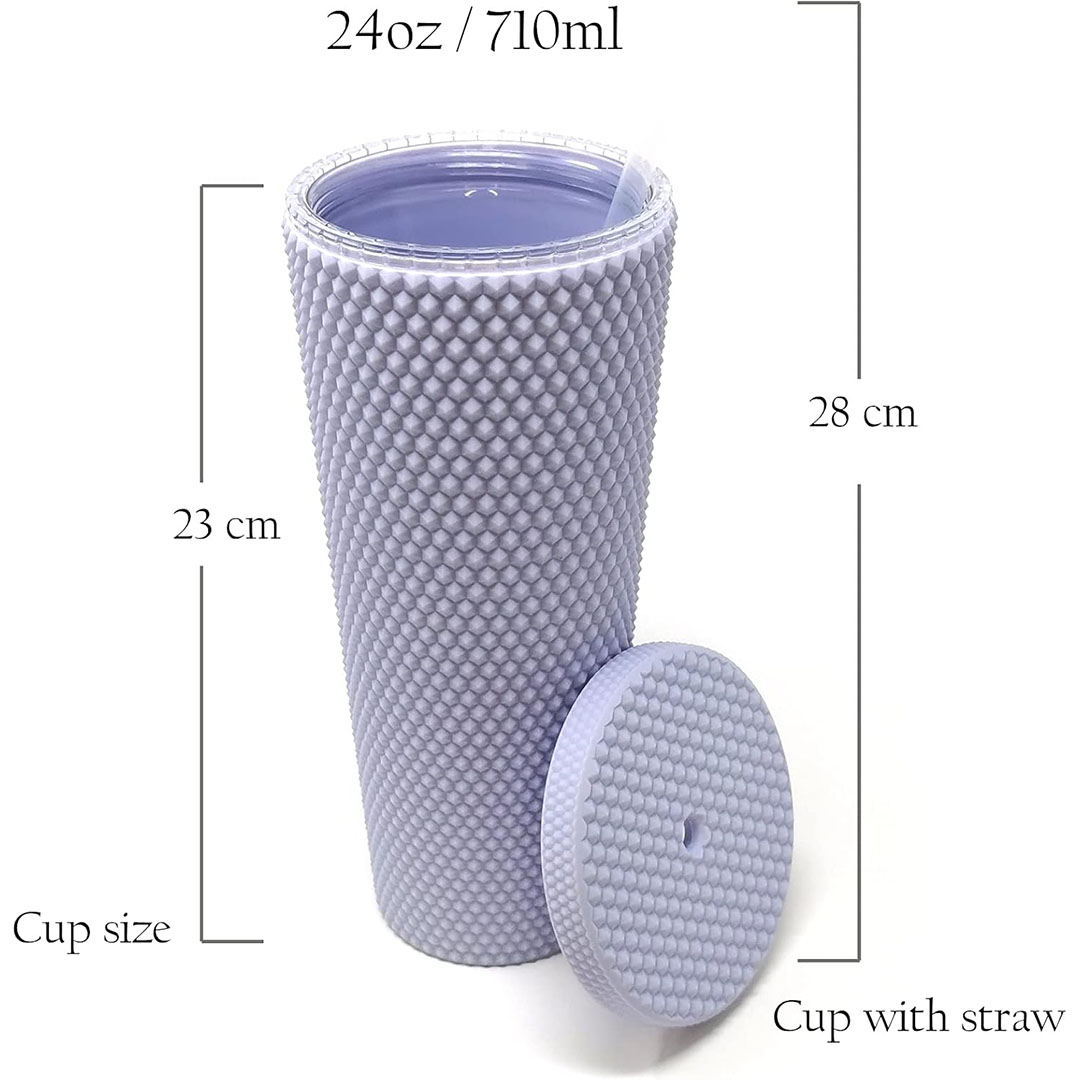 كوب بغطاء للمشروبات المثلجة - 700 مللي - بنفسجي