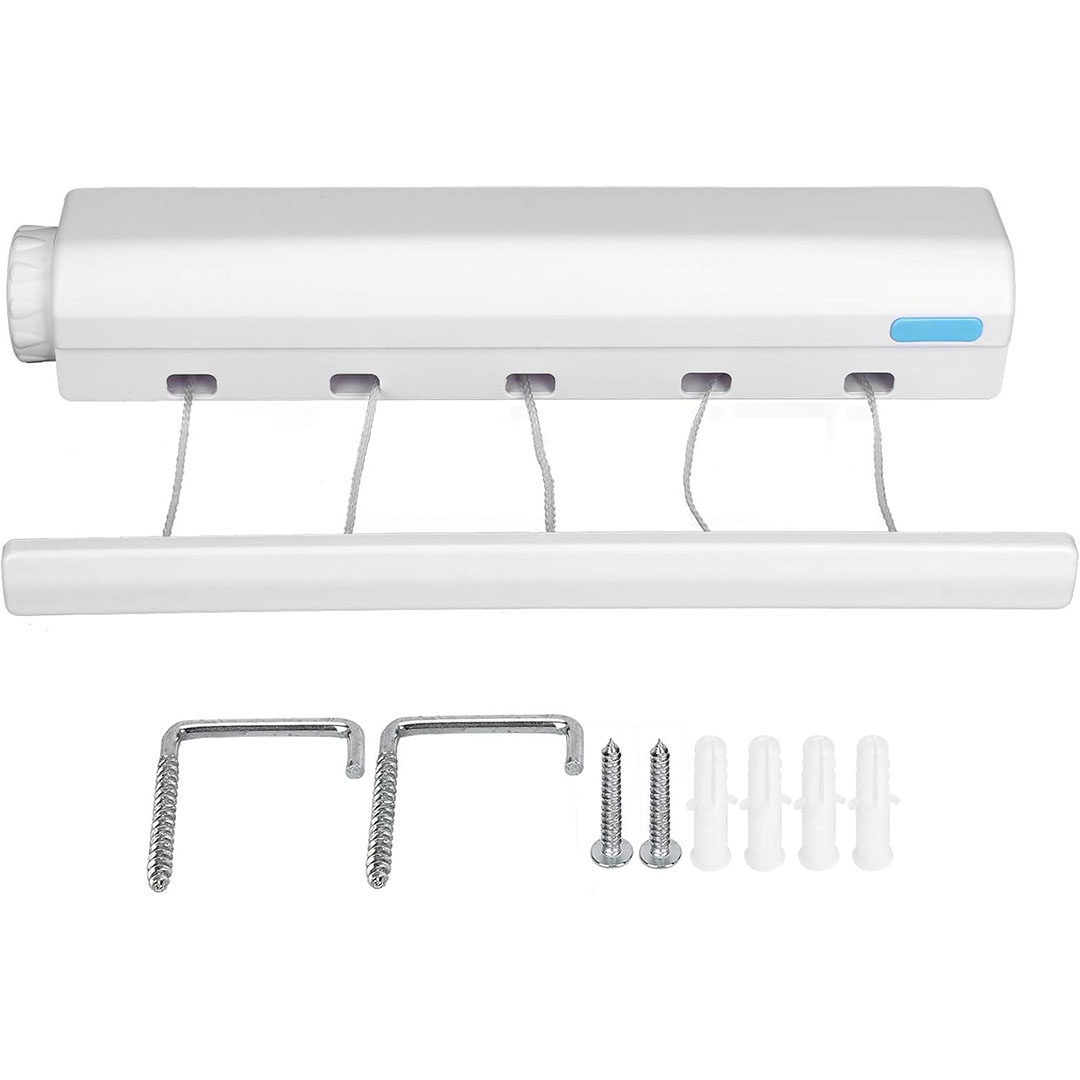 حبل غسيل قابل للسحب - 5 أحبال - متعدد الألوان