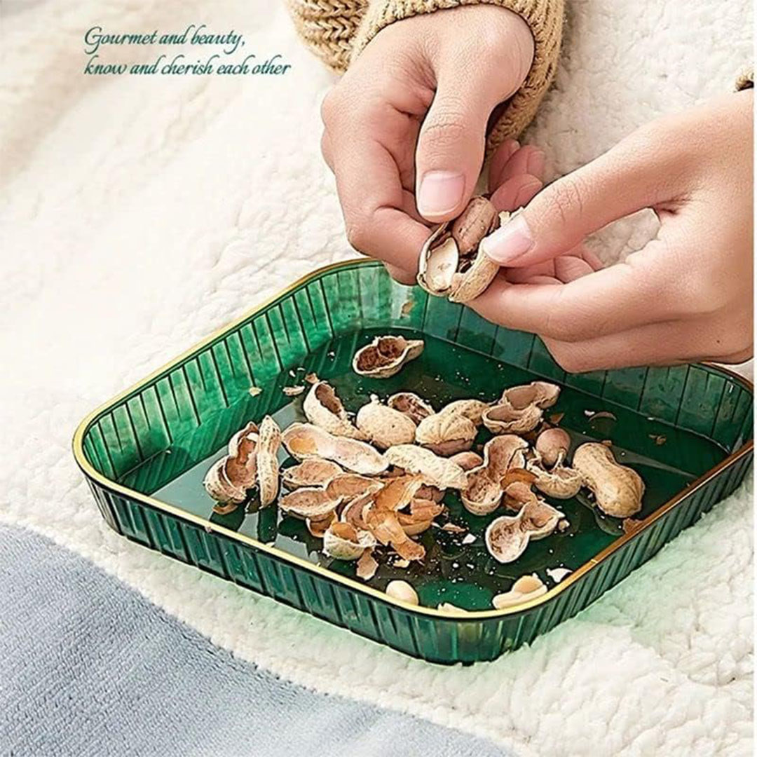 طقم اطباق حلويات اكريليك - 8 قطع - أخضر