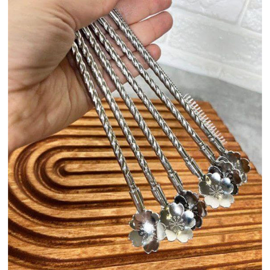 طقم معالق مشكل وشاليموه معدن - 6 قطع