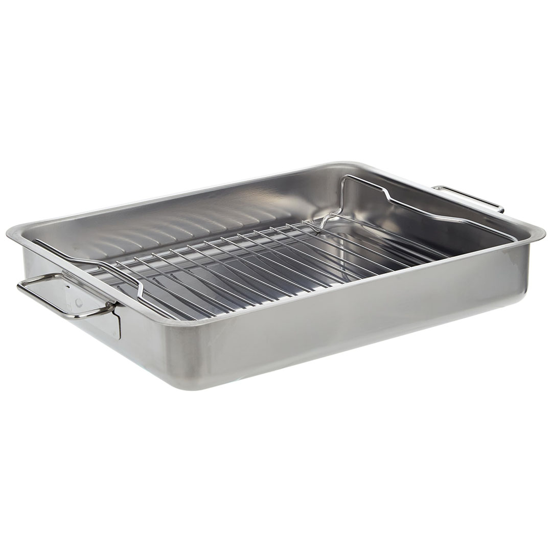 صينية ايكيا للتحميص مع رف للشوي من الستانلس ستيل