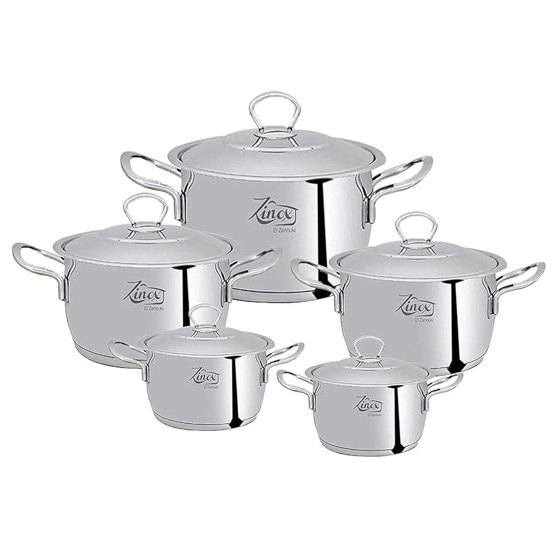 طقم حلل استانلس ستيل - 10 قطع