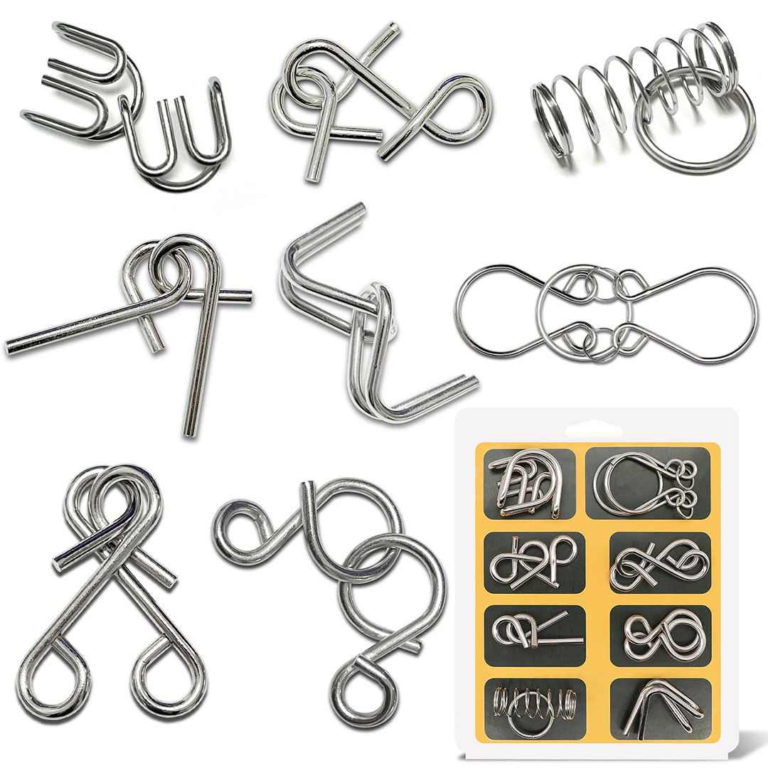 لعبة بازل معدني تعليمية لتنمية الذكاء - 8 قطع