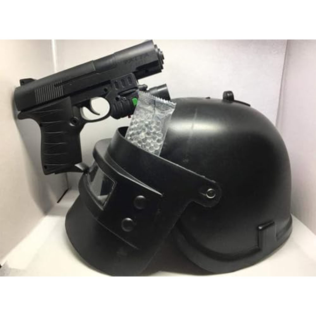 مسدس ليزر مع خوذة بابجي - أسود