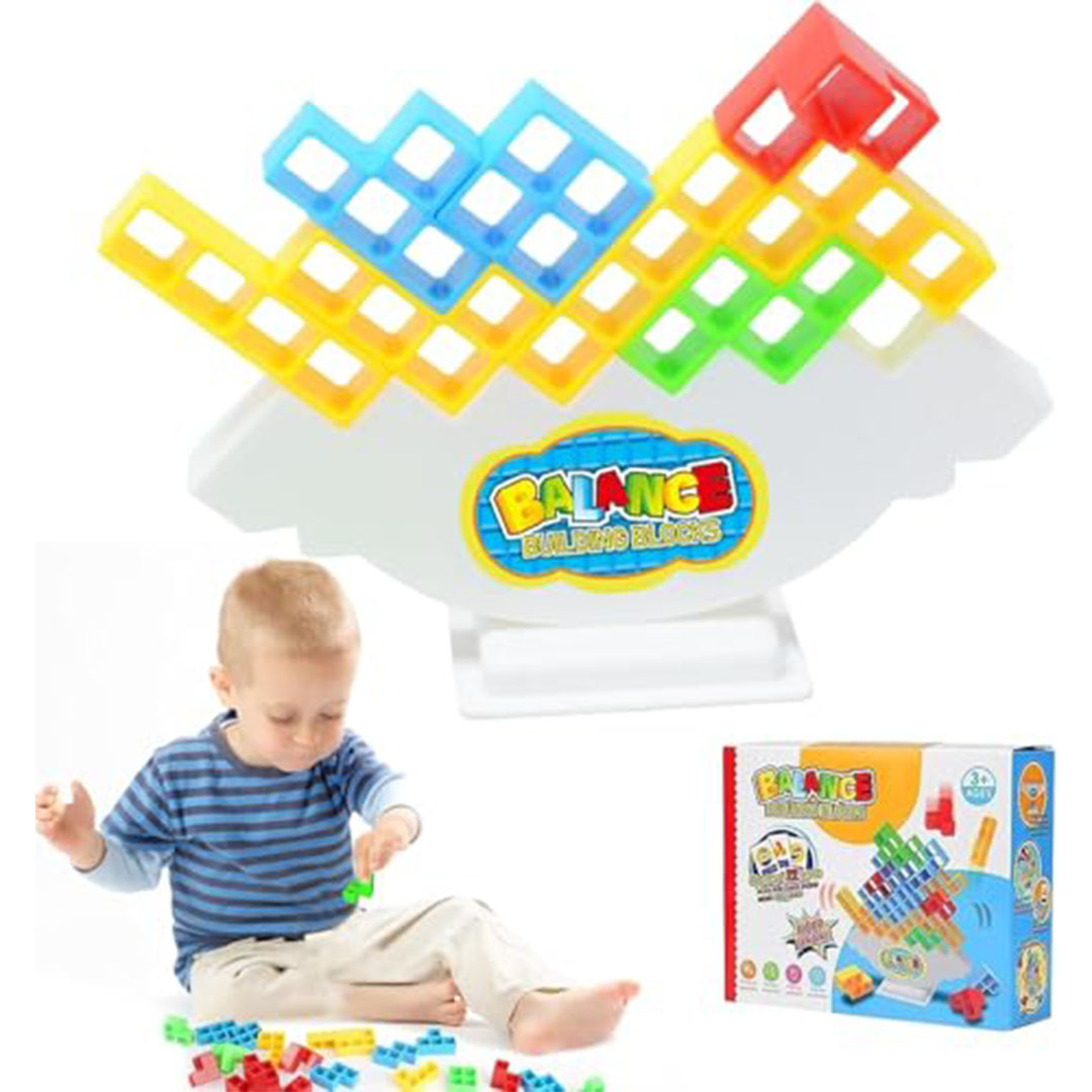 لعبة برج التوازن للأطفال والكبار - 16 قطعة