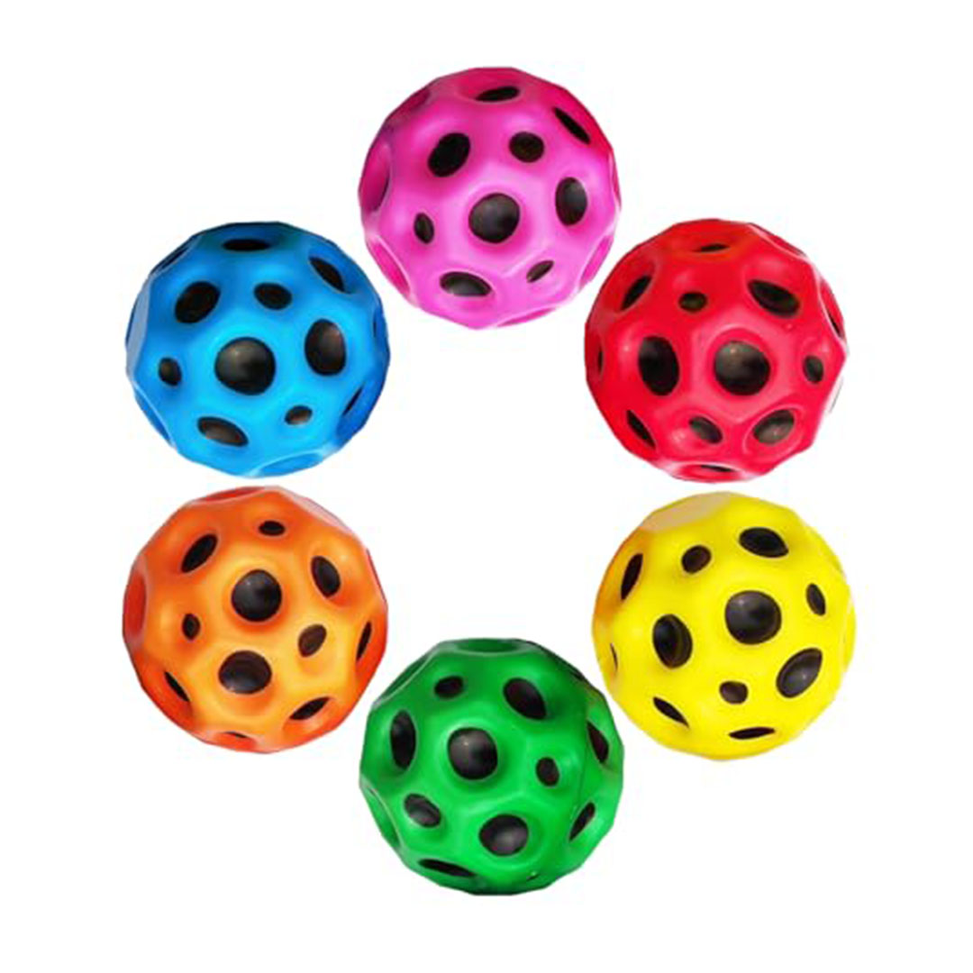 مجموعة كرات مطاطية على شكل قمر - 6 قطع