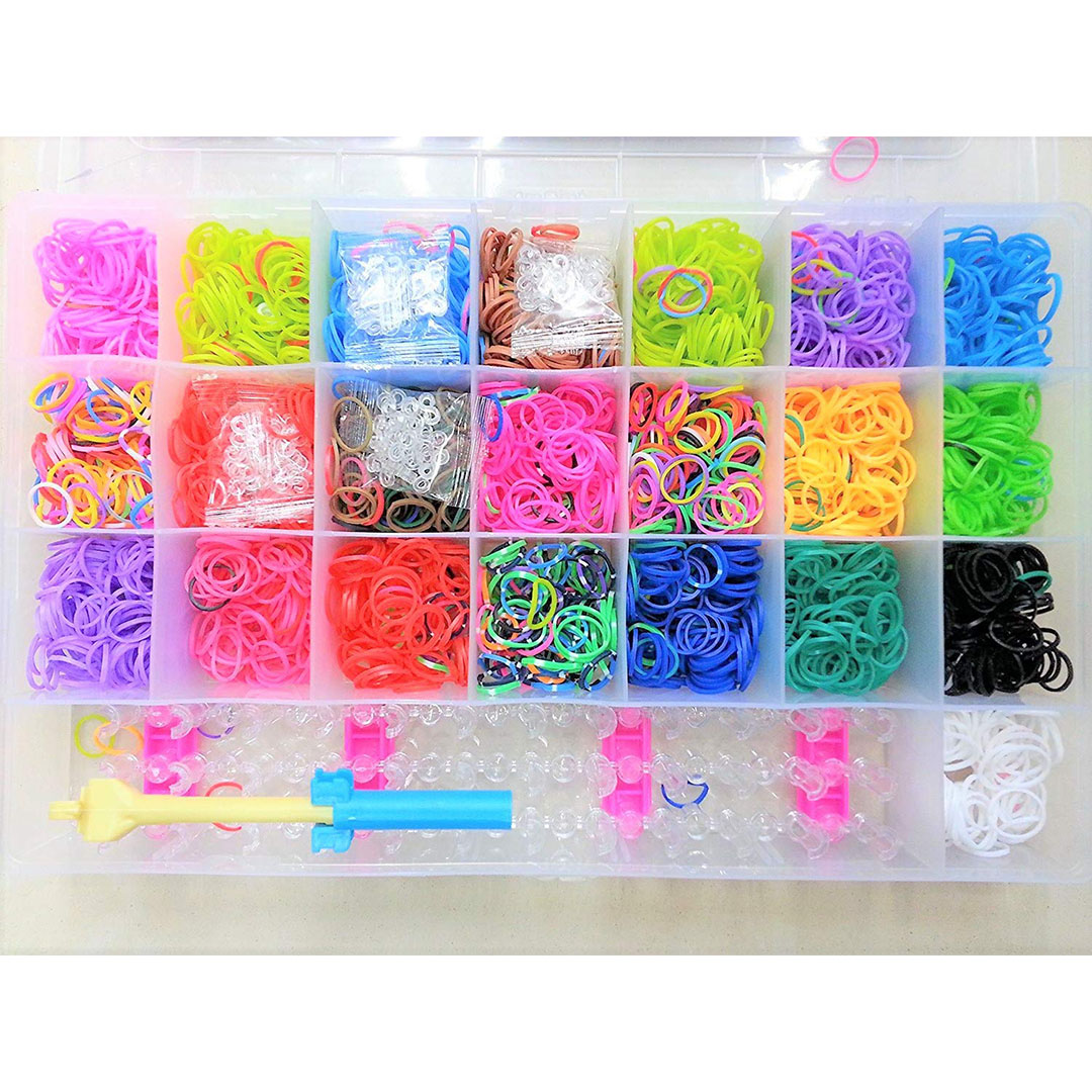 مجموعة اساور للنسج ملونة - 4200 قطعة