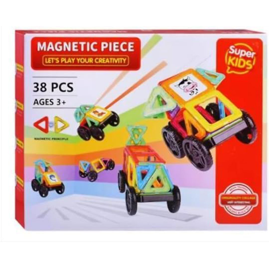 لعبة بازل مغناطيسية للسيارات - 38 قطعة