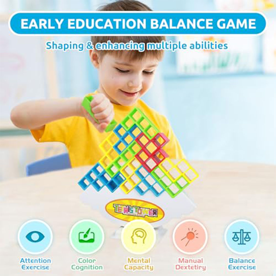 لعبة برج تيتريس - 48 قطعة + 22 بطاقة