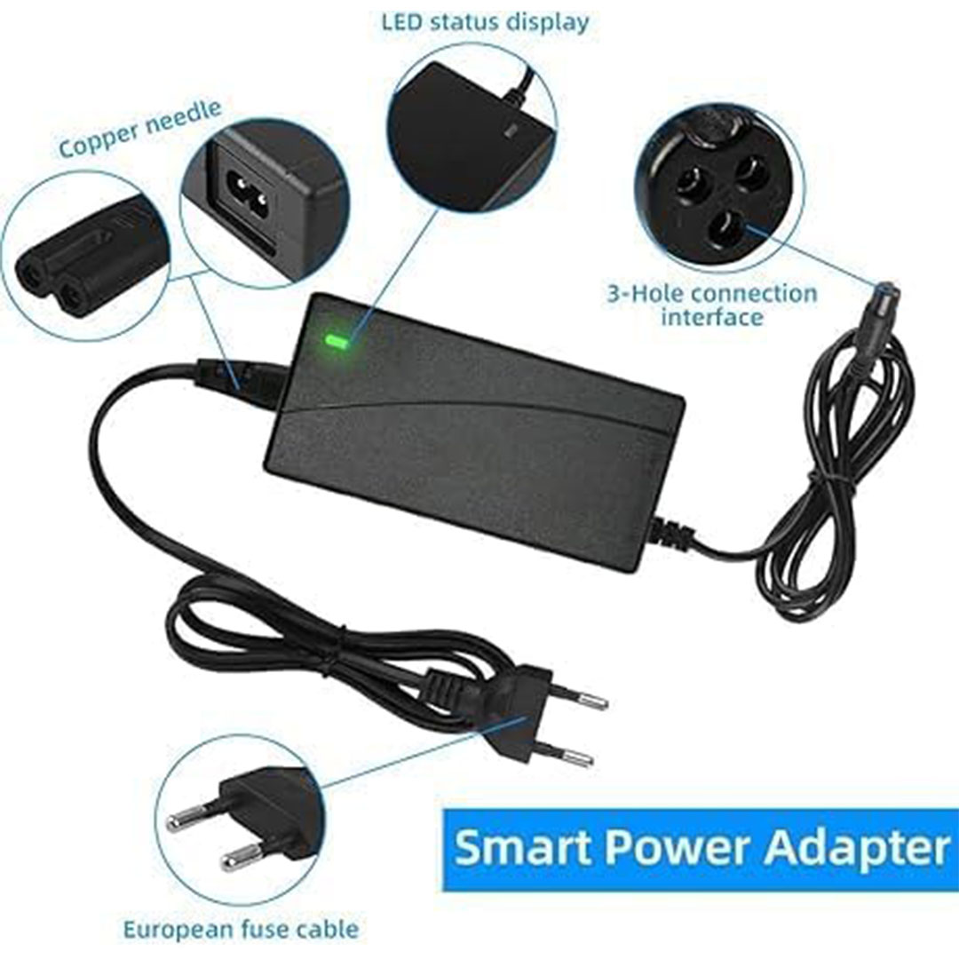 شاحن بطارية سريع للسكوتر الكهربائي - 36 فولت - 42 أمبير - بمنفذ USB - أسود