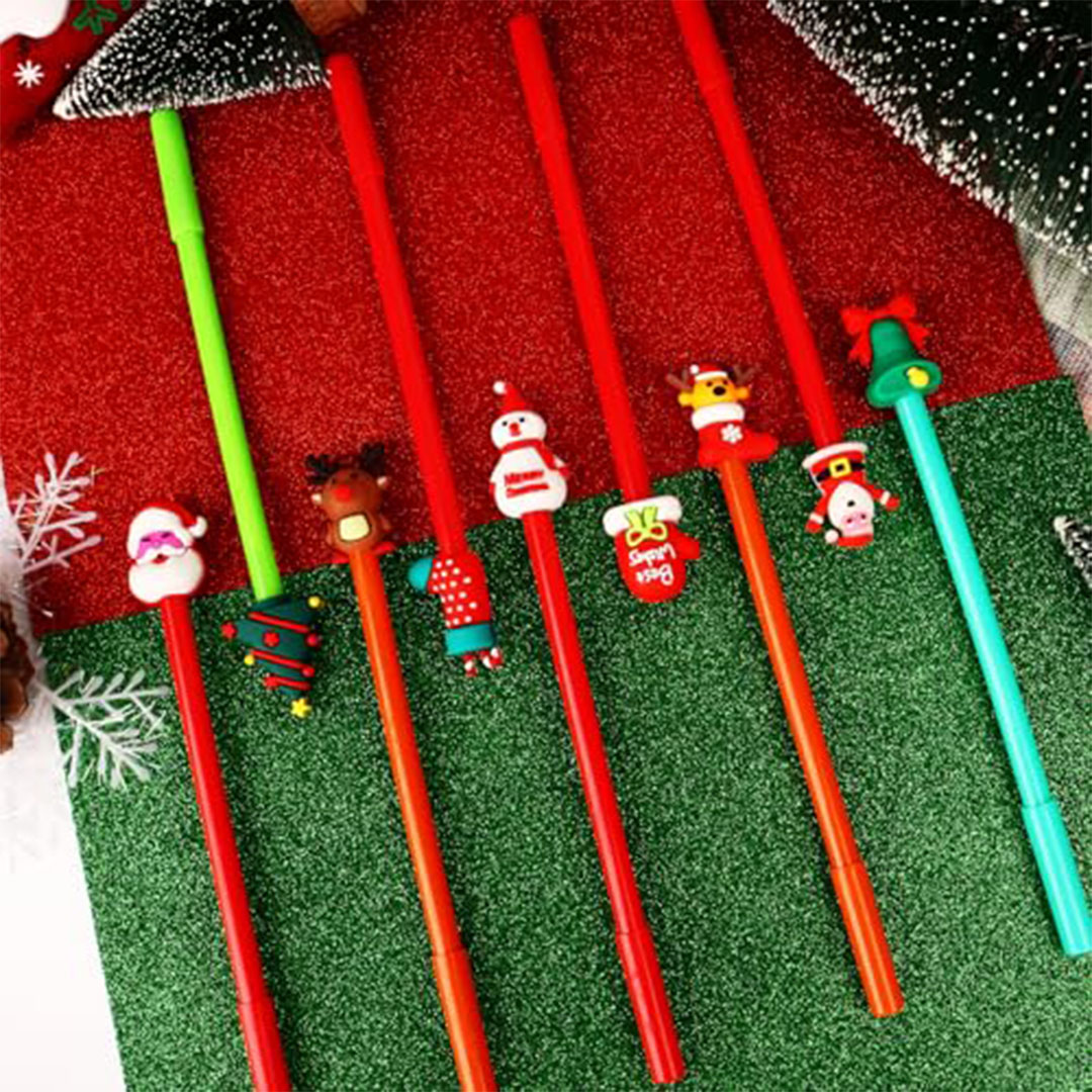 مجموعة أقلام جل كريسماس - 6 قطع