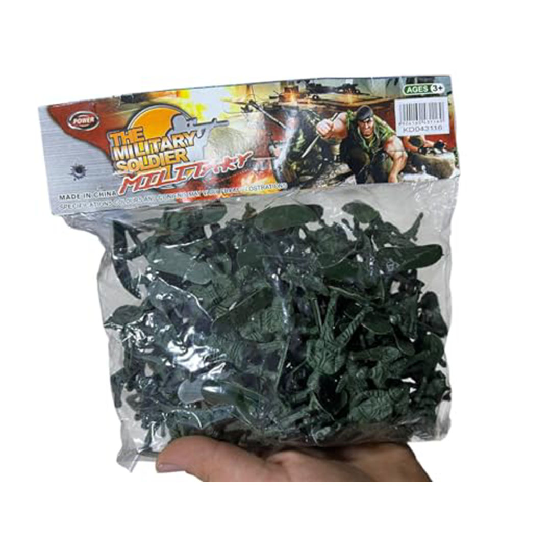 مجموعة ألعاب عسكرية لجنود الجيش - 100 قطعة