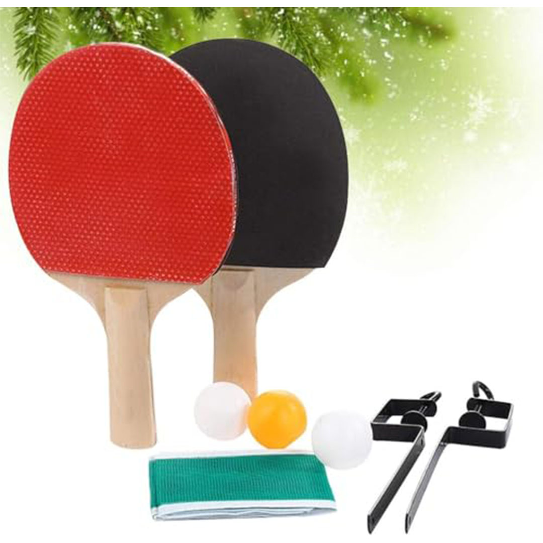 مجموعة تنس الطاولة مع رف شبكي وكرة - 3 قطع