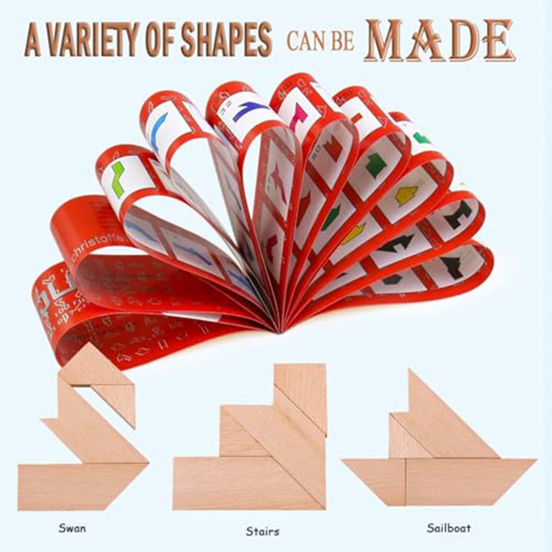 بازل تانغرام خشبية شكل حرف T