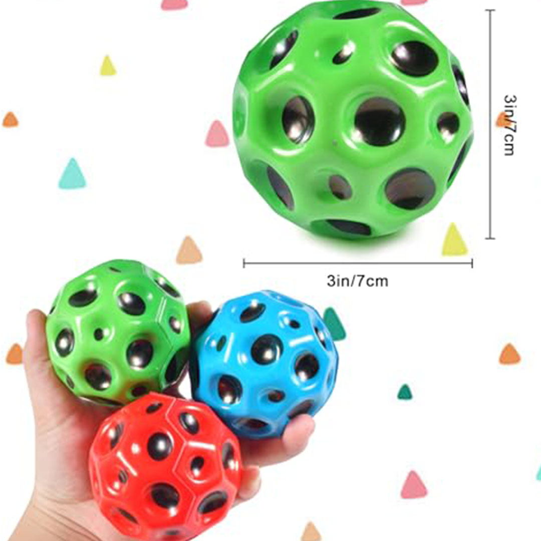 مجموعة كرات مطاطية على شكل قمر - 3 قطع