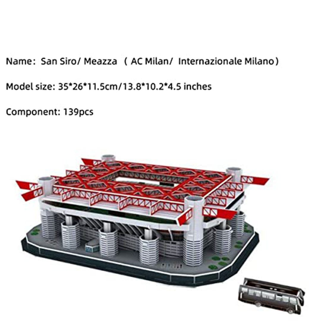 مجموعة بناء نموذج ورقي ثلاثي الأبعاد لملعب كرة قدم