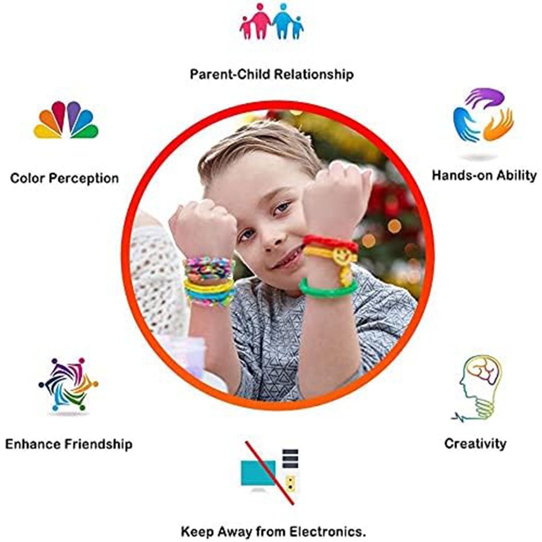 مجموعة اساور للنسج ملونة - 4200 قطعة