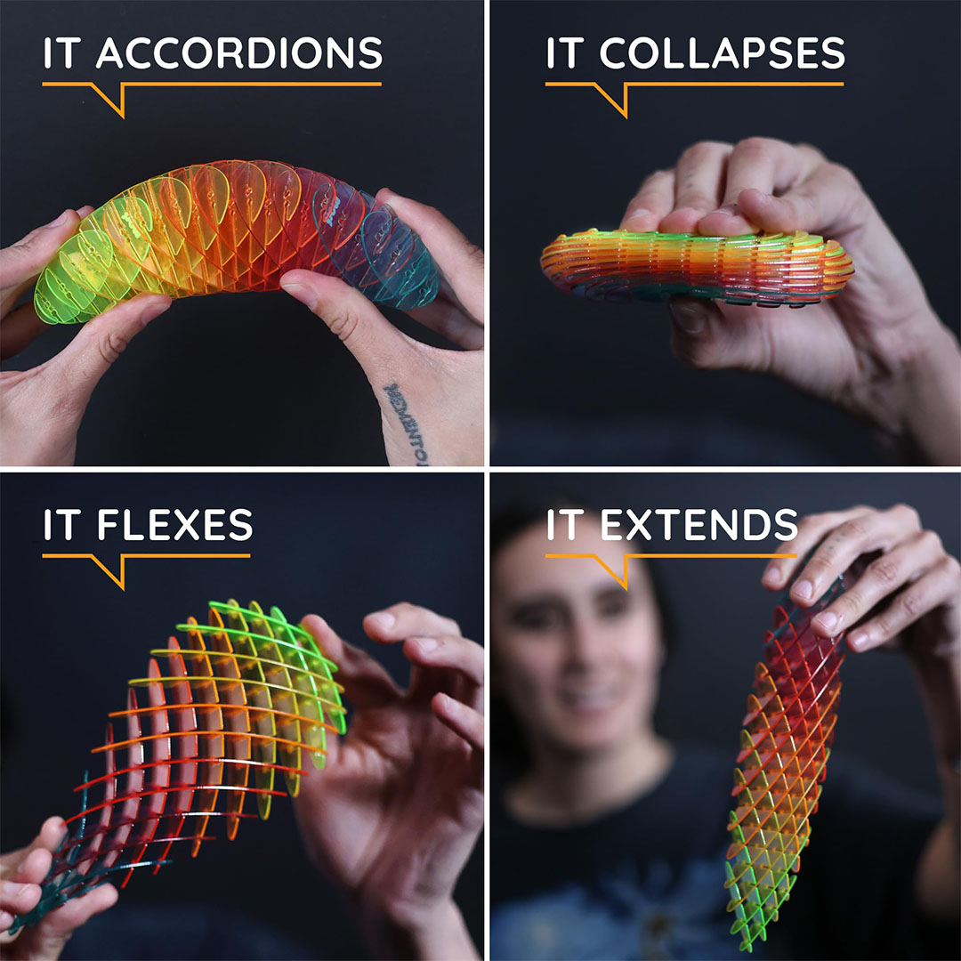 لعبة فيدجيت بشكل دودة بألوان متنوعة - 13 سم