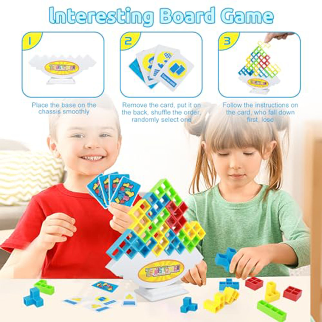 لعبة برج تيتريس - 48 قطعة + 22 بطاقة