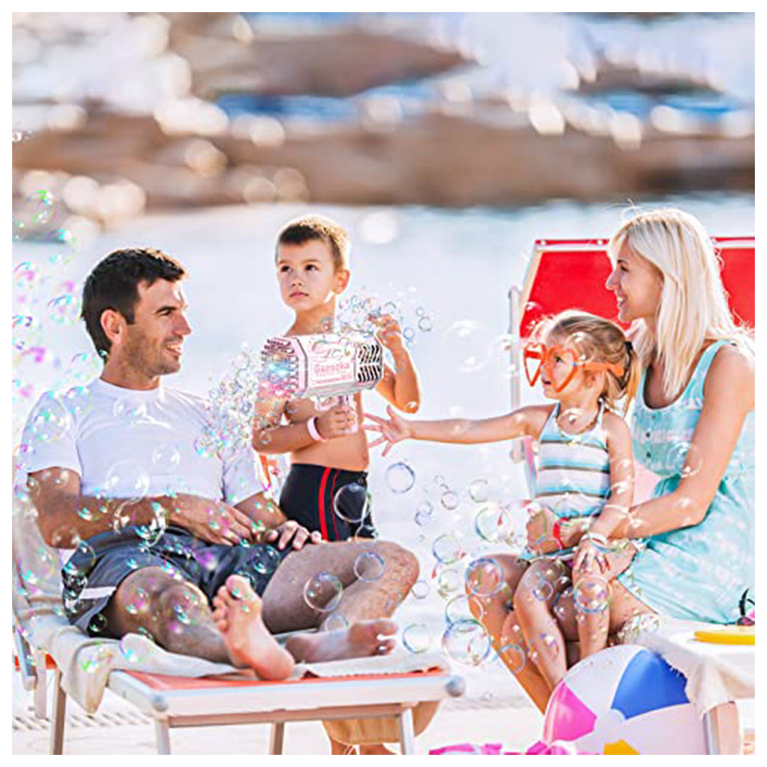 مسدس فقاعات مزود بأضواء - 6000 فقاعة في الدقيقة - بينك