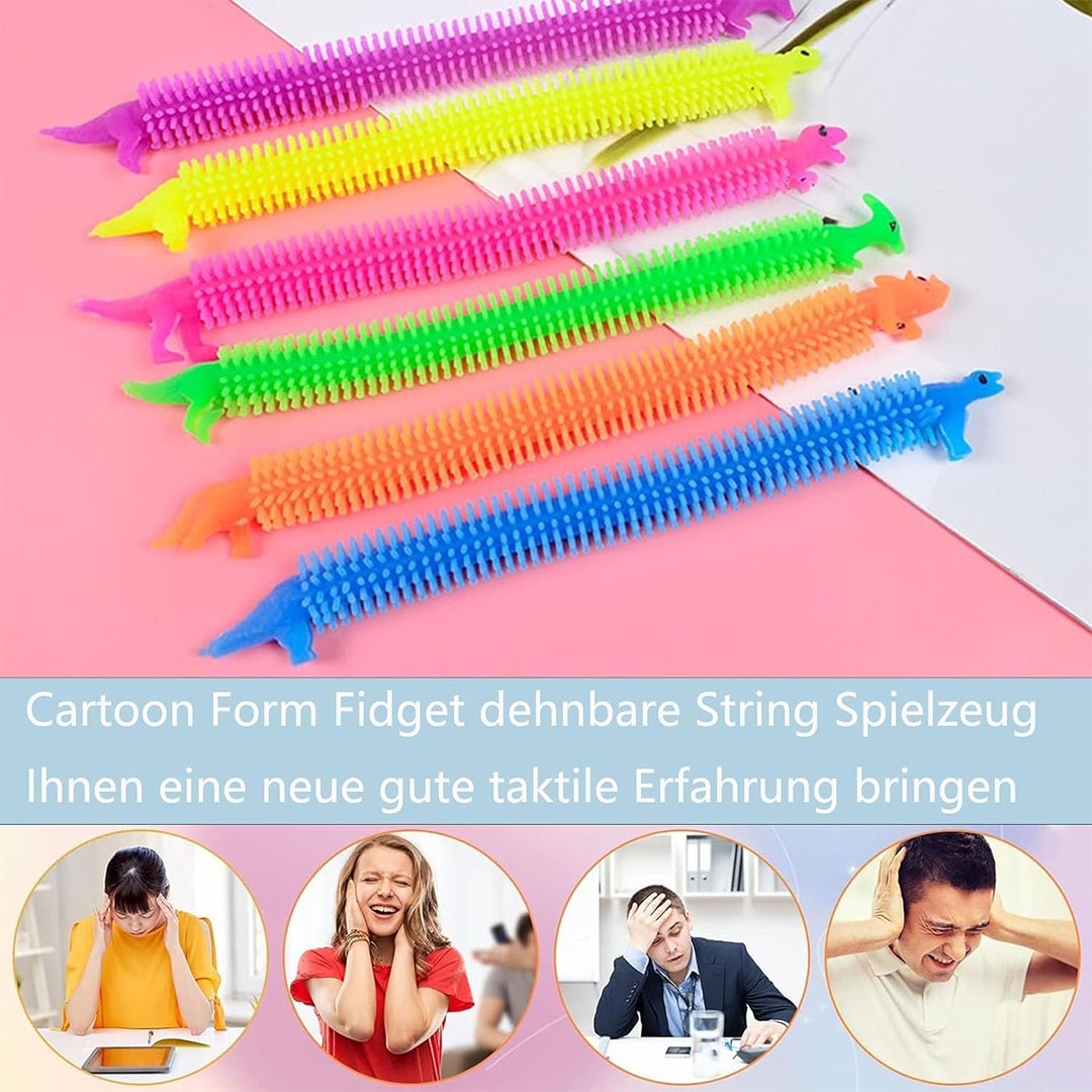 لعبة دياناصور مطاطية متعددة الالوان قابلة للتمدد - 12 قطعة مقاس 20 سم