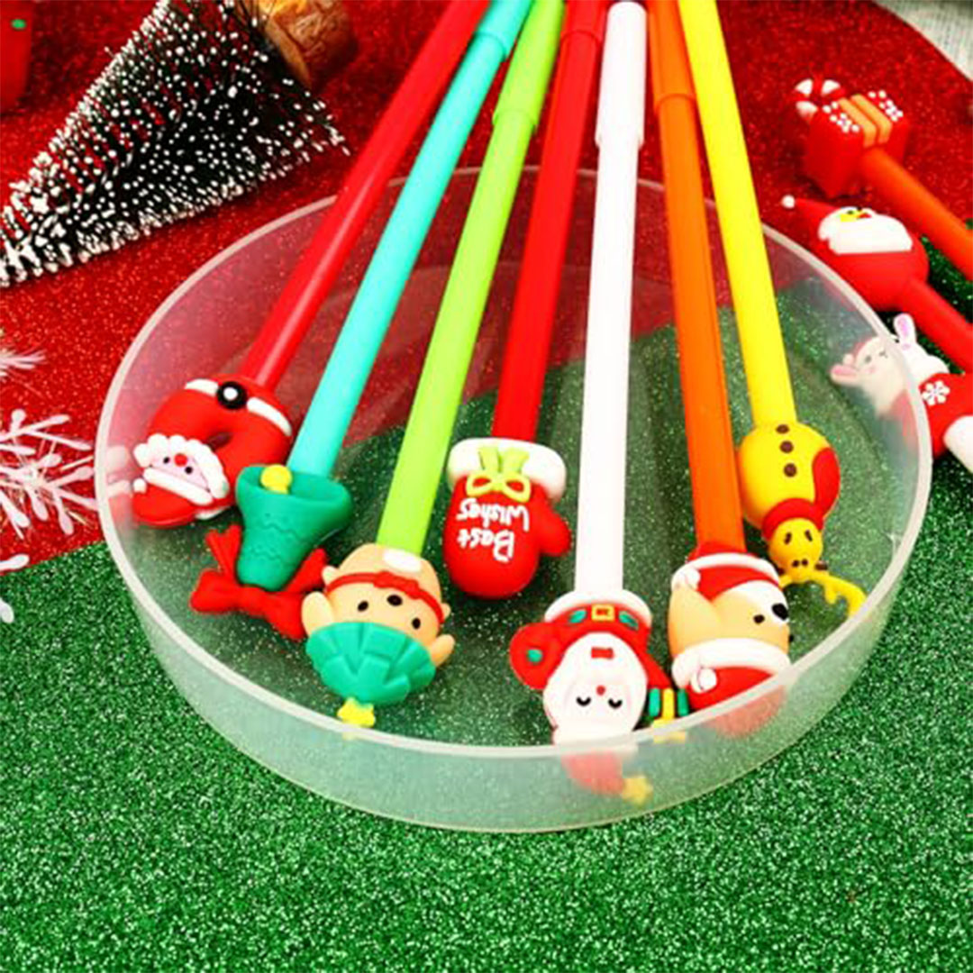 مجموعة أقلام جل كريسماس - 6 قطع