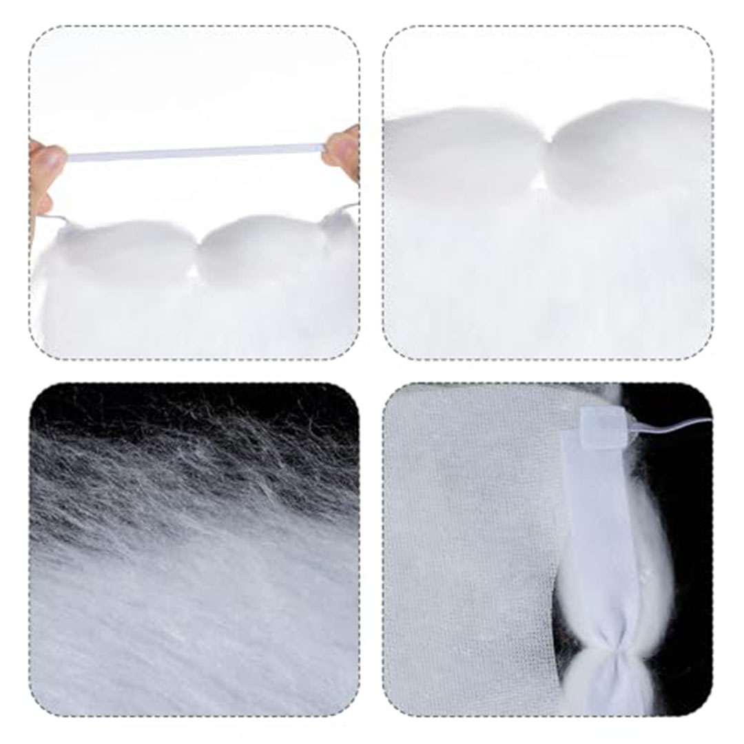 لحية سانتا بيضا واقعية لحفلات الكريسماس - 6 قطع